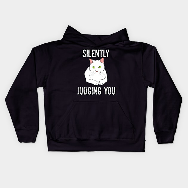 Funny Cat Silently Judging You Sarcastic Kids Hoodie by sockdogs